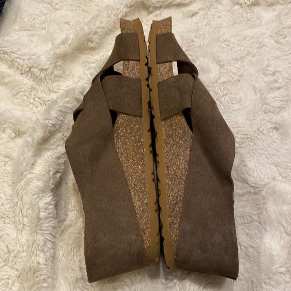 YOKONO NWOB made in Spain leather cork wedge sock slides on size 9 - Picture 8 of 12